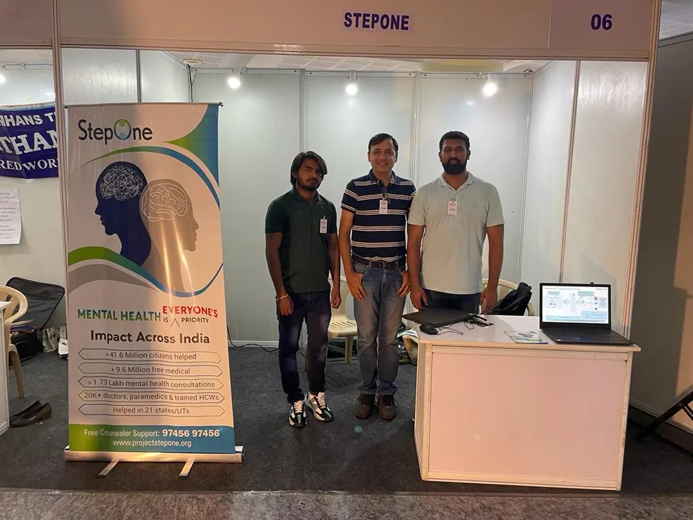 StepOne team members at the StepOne mental health stall at the NIMHANS Mental Health Santhe